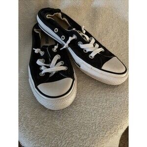 Converse Black All Star Low Cut Shoes Womens Size 7 Elastic Back Sneaker